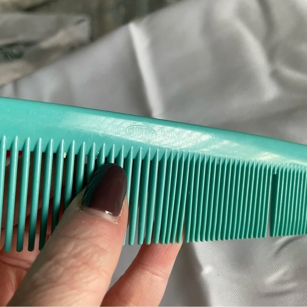 2 DuPont Vintage Blue Teal Nylon Combs Large 326 Barber Hairdresser Brush